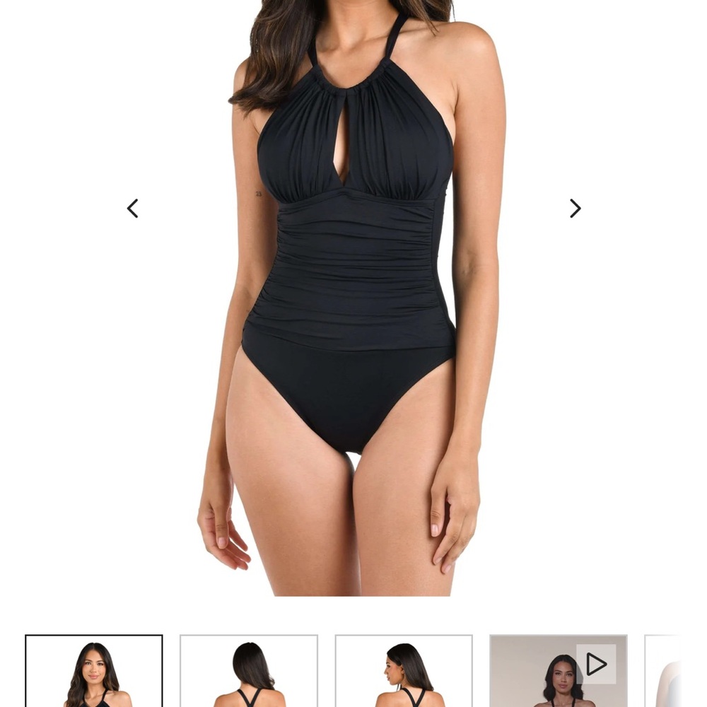 La Blanca Black Keyhole One-Piece Swimsuit